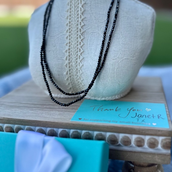 Used Tiffany & Co.Ziegfeld Black Spinel 32” Chain Necklace - Picture 5 of 8